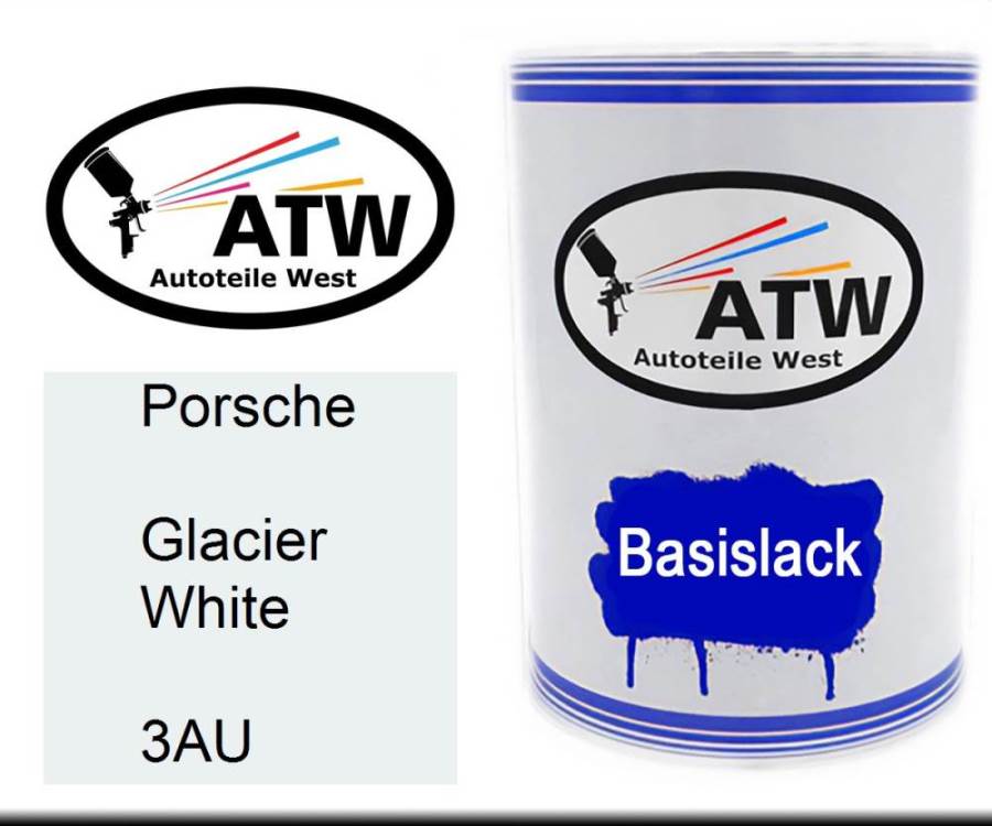 Porsche, Glacier White, 3AU: 500ml Lackdose, von ATW Autoteile West.